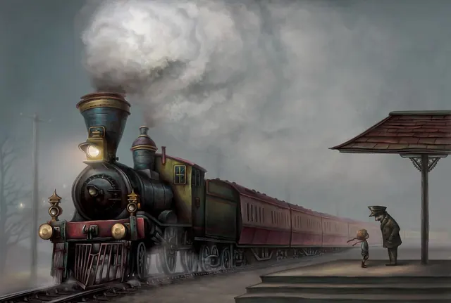 Steam Train on Platform