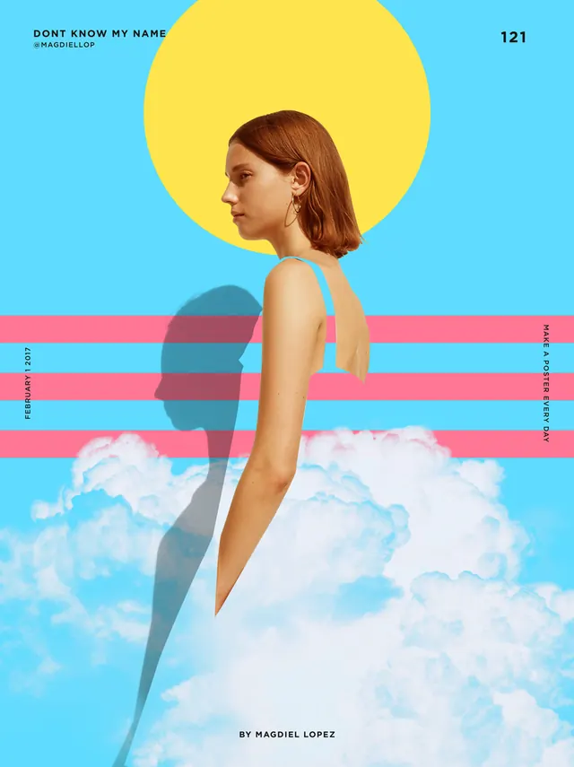 Surrealist Portrait with Geometric Elements, abstract, playful, vibrant