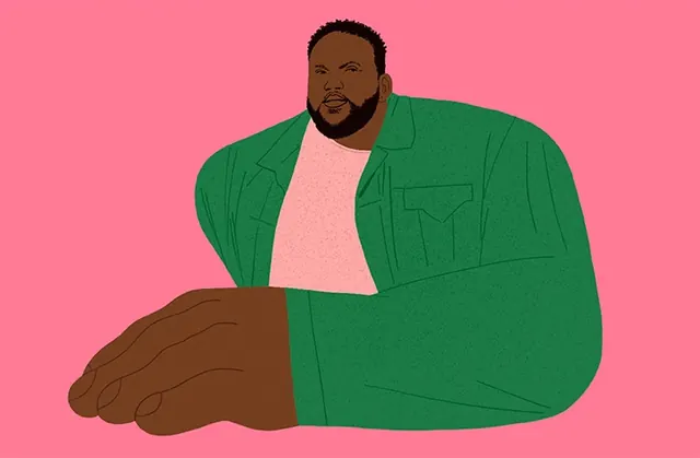 Illustrated Portrait in Green Jacket
