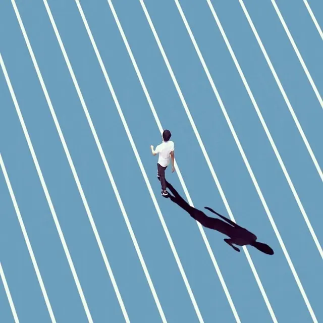 Abstract Figure on Diagonal Stripes, minimal, geometric, vibrant