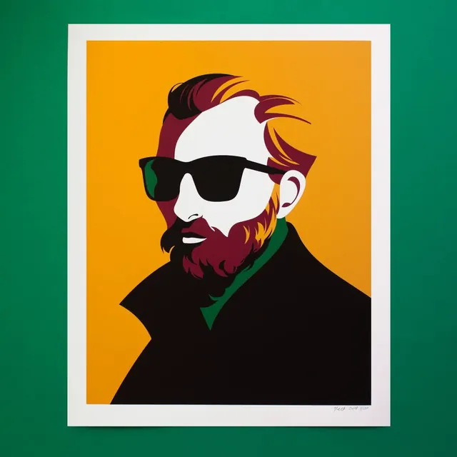 Stylized Portrait Illustration, minimal, flat, vibrant