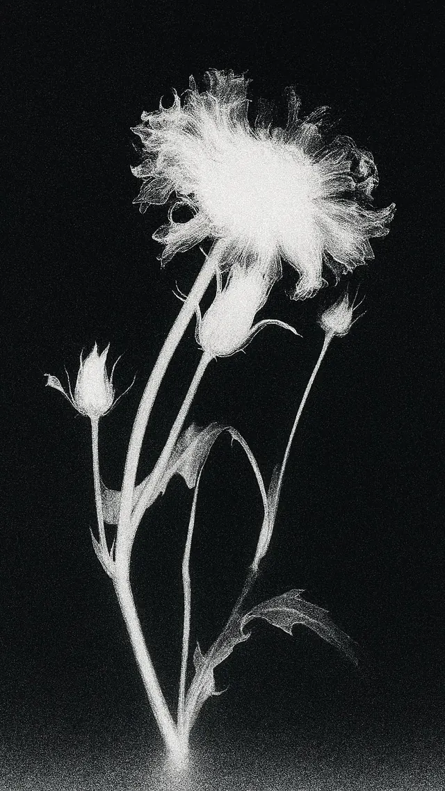 Monochrome Floral Illustration