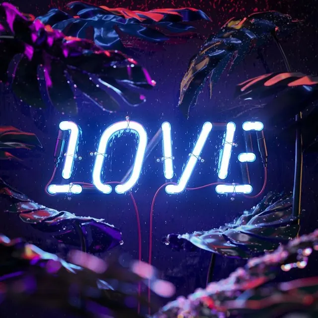 Neon LOVE Illustration, abstract, dark