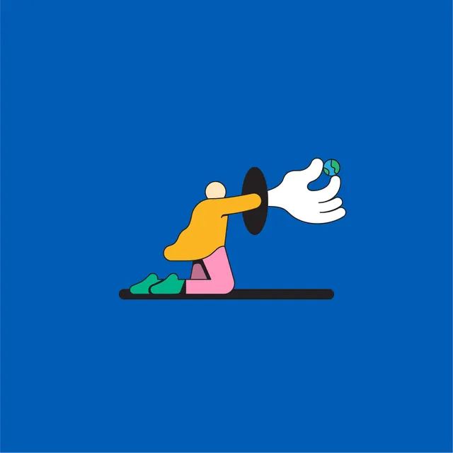 Abstract Character Illustration, minimal, flat, vibrant