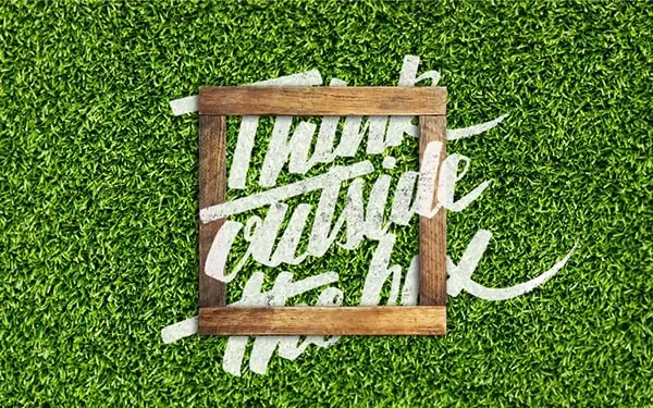 Think Outside The Box Typography, organic, illustrated, vibrant