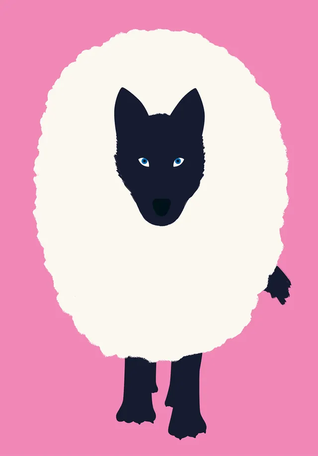 Stylized Dog Illustration, minimal, flat, vibrant