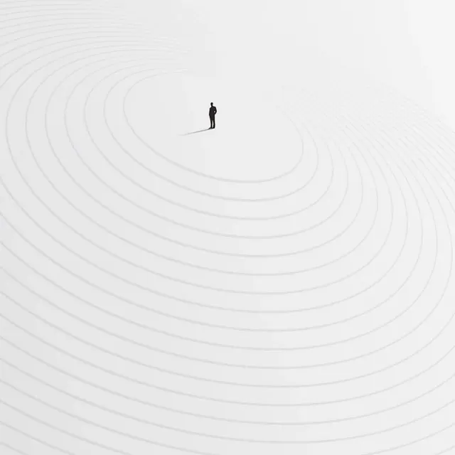 Concentric Line Illustration, minimal, line-art, monochrome