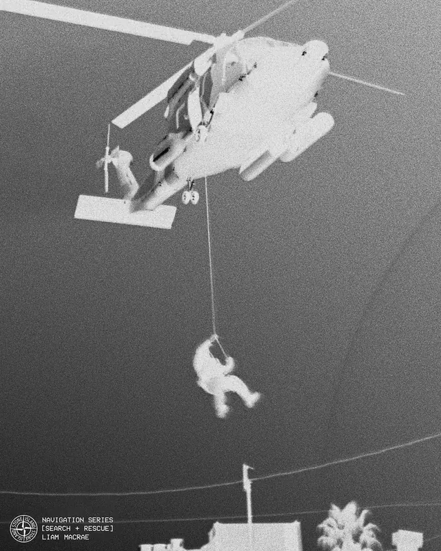 Helicopter and Person Illustration, brutalist, monochrome, monochrome