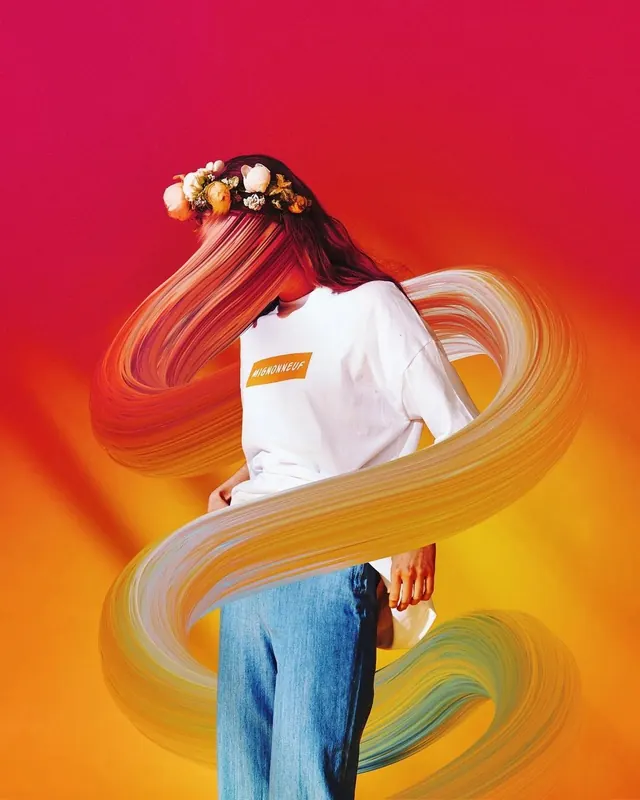 Abstract Motion Portrait, abstract, maximalist, vibrant