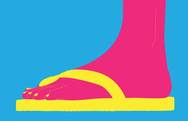 Stylized Foot in Slipper Illustration