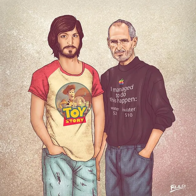 Illustrated Portrait of Two Men