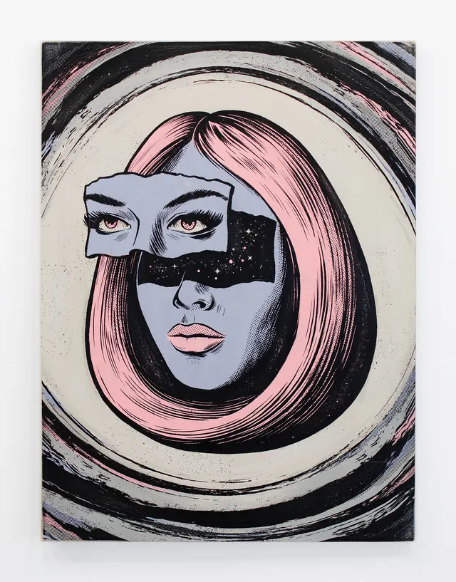 Abstract Portrait Illustration, brutalist, abstract, monochrome