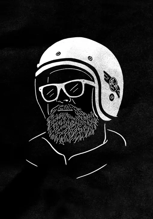 Bearded Rider Illustration