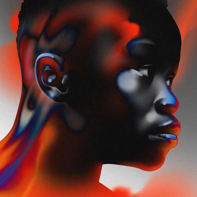 Abstract Portrait Illustration, abstract, gradient-heavy, vibrant