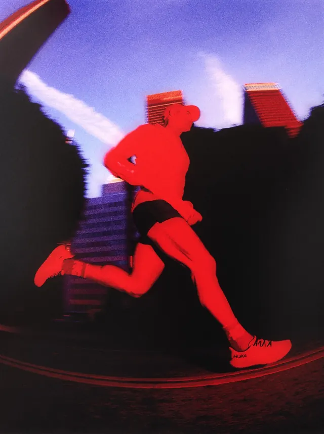 Dynamic Runner Illustration, retro, abstract, vibrant