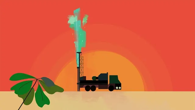 Industrial Truck Illustration, flat, minimal, vibrant