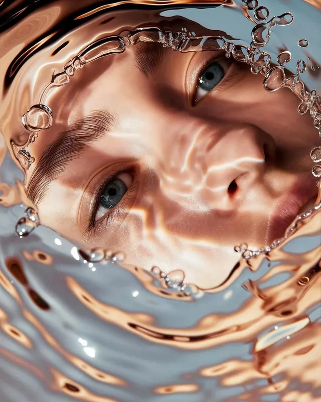 Submerged Portrait, organic, abstract, warm