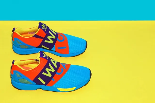 Colorful Sneaker Illustration, flat, geometric, vibrant