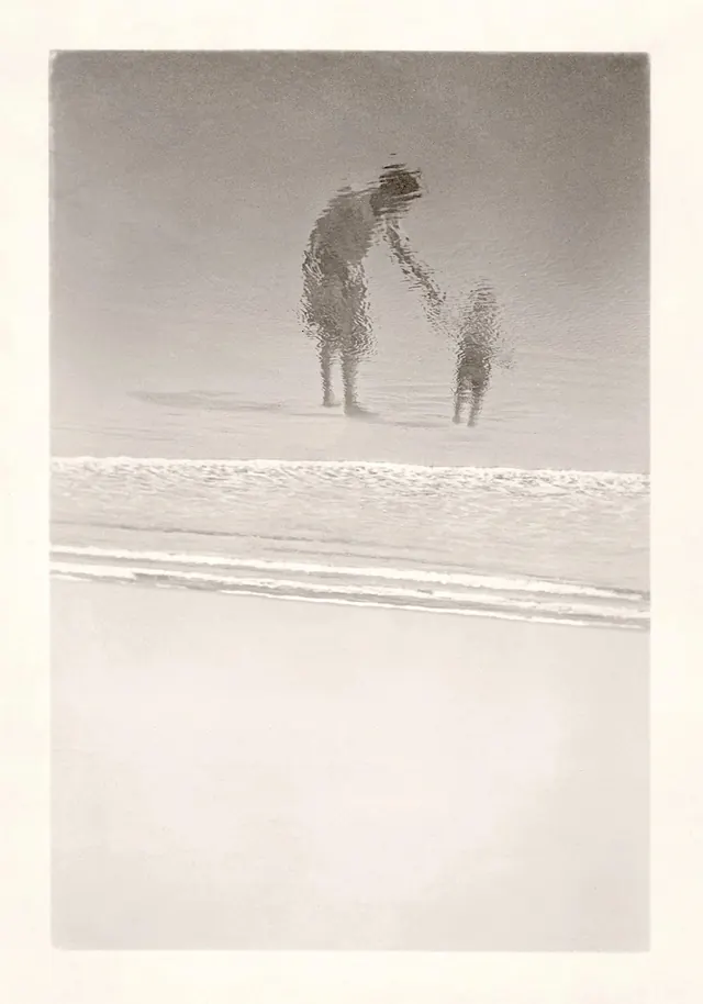 Monochrome Sketch of Figures in Snow, minimal, monochrome, monochrome