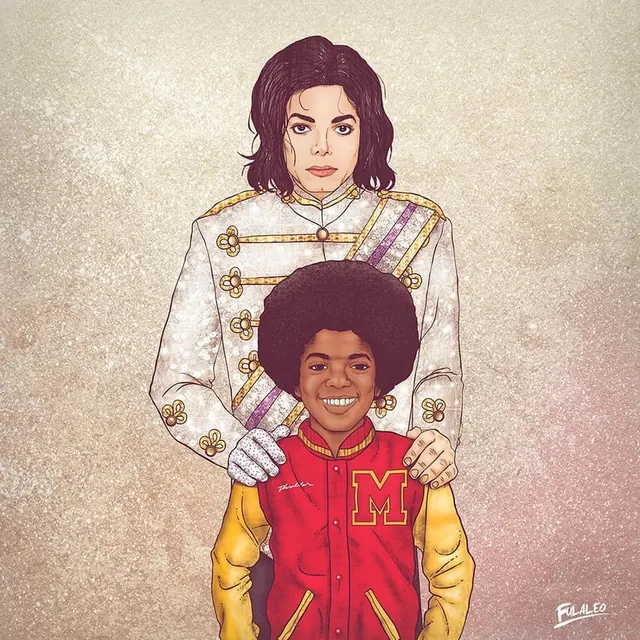 Illustrated Portrait of Two Figures