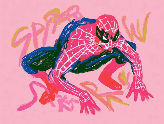 Spider-Man Sketch Series, playful, vibrant