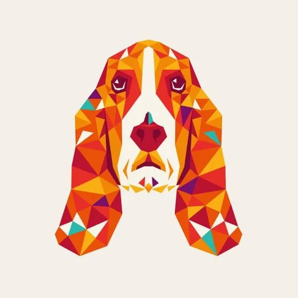 Geometric Dog Illustration, geometric, abstract, vibrant