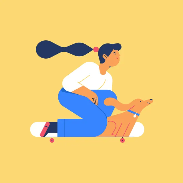 Illustration of a person on a surfboard