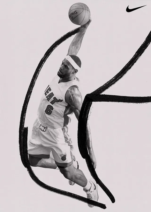 Basketball Player Graphic, minimal, line-art, monochrome