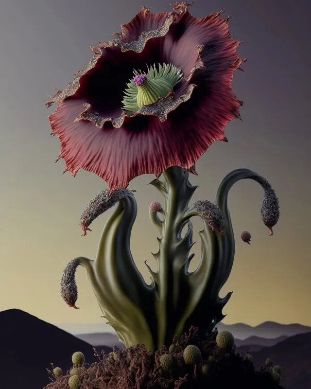 Surrealist Floral Composition