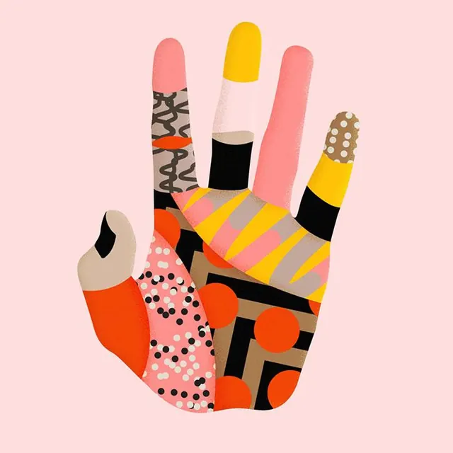 Abstract Cosmetic Product Illustration, playful, abstract, vibrant