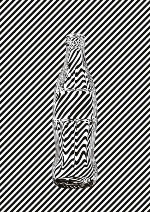 Line-Art Bottle Illustration, line-art, minimal, monochrome