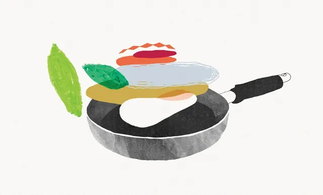 Hand-drawn stylized food illustration