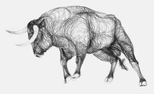 Line-art Bull Illustration
