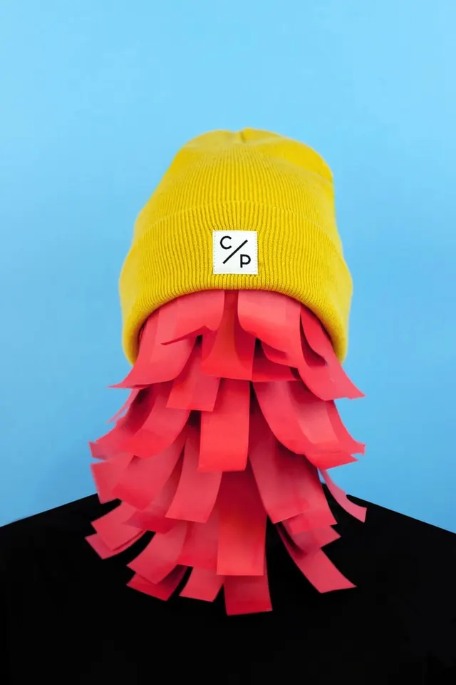 Abstract Beanie Graphic, 3d-render, playful, vibrant