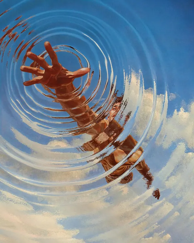 Abstract Humanoid Ripple Illustration