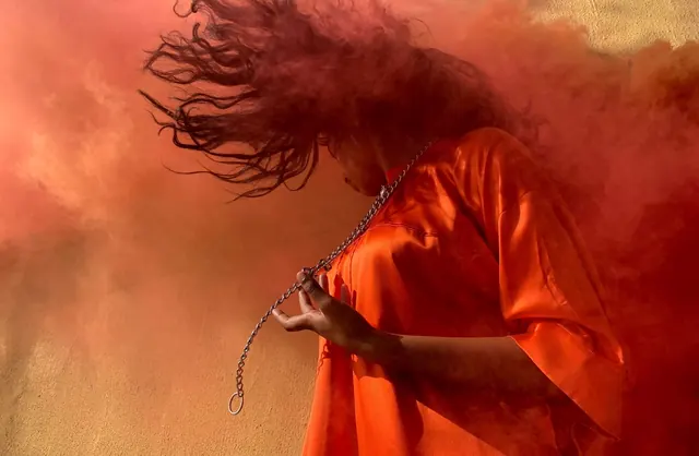 Ethereal Figure in Red Robe
