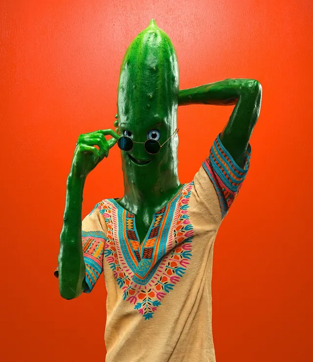 Anthropomorphic Cucumber Character