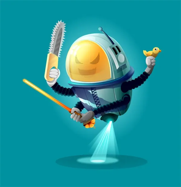 Astronaut Construction Worker Illustration