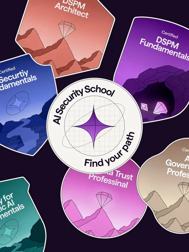 AI Security School brand identity system, illustrated, playful, vibrant
