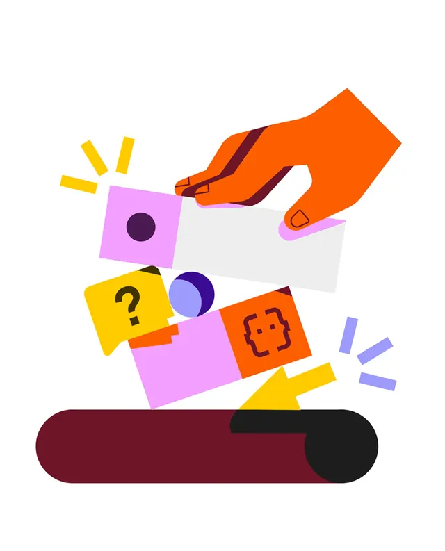 Stack Overflow rebrand illustration system by xmx.Luo, illustrated, playful, vibrant