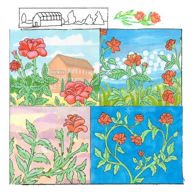 Rose Sawyers' Derek Rose mill illustration series (slide 4)