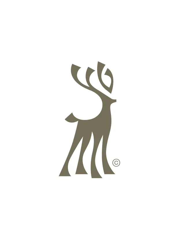 Stag identity and culinary brand mockups (slide 7), geometric, editorial, monochrome