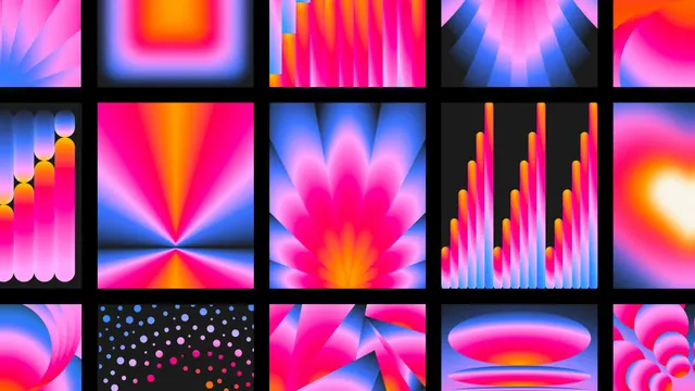 Gradient Explorations for Lovable, geometric, abstract, dark
