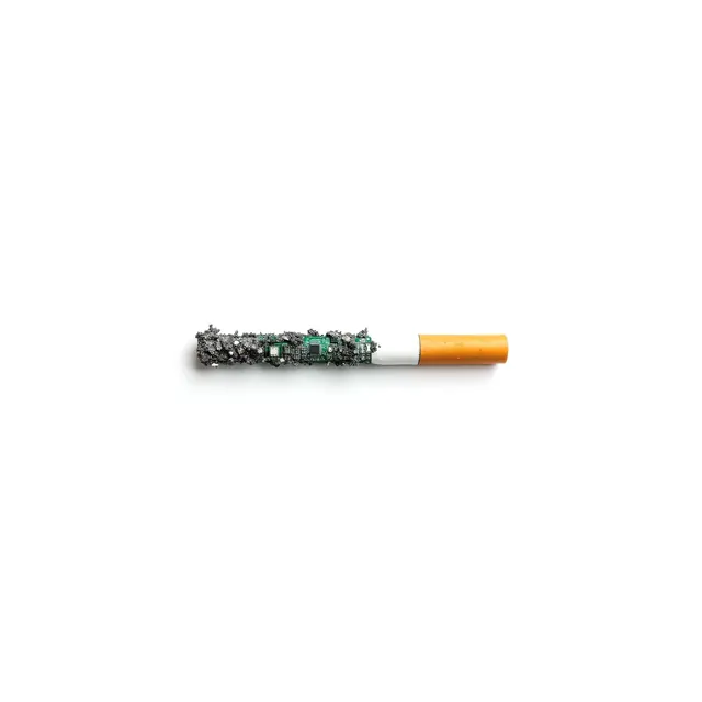 Tech Cigarette, abstract, minimal, monochrome