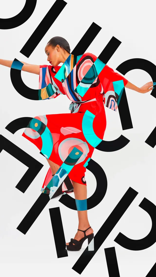 Dynamic Athletic Illustration, maximalist, abstract, vibrant