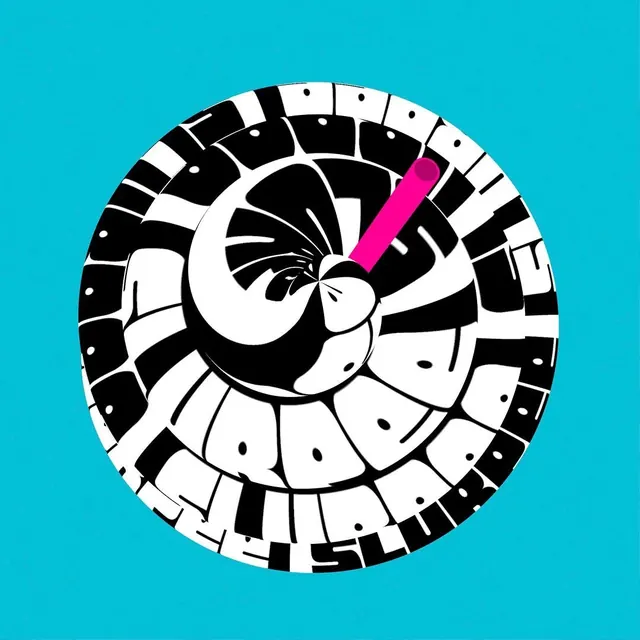 Circular Graphic Illustration, brutalist, maximalist, vibrant