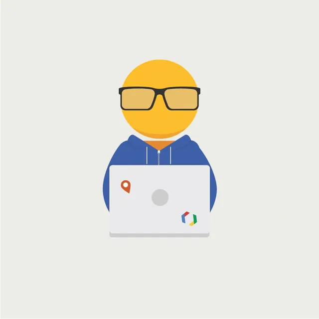 Stylized Developer Illustration, flat, minimal, vibrant