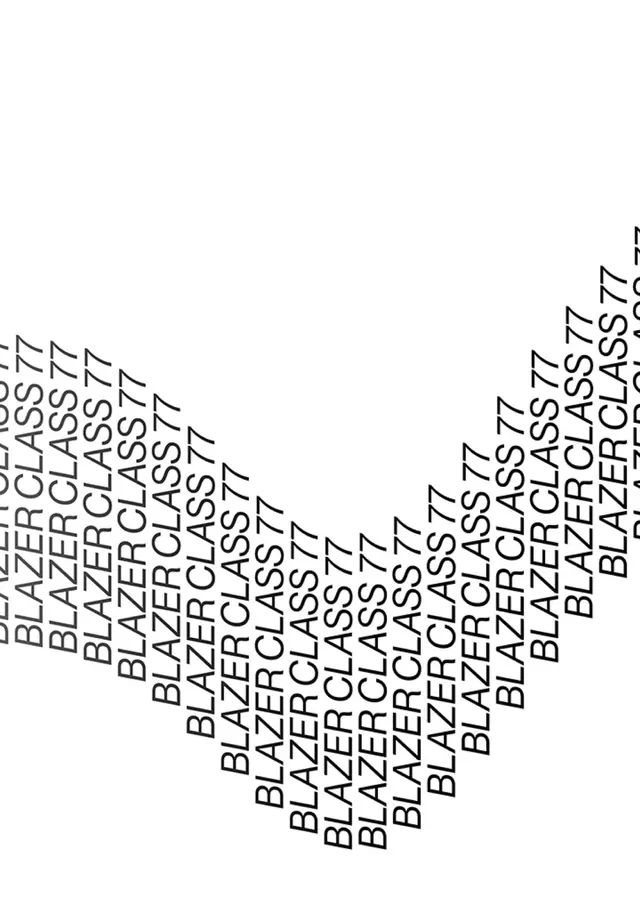 \"Blazer Class 77\" 3D typographic wave, typographic, geometric, monochrome