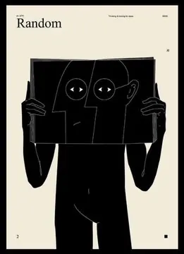 Random Illustration, minimal, brutalist, monochrome