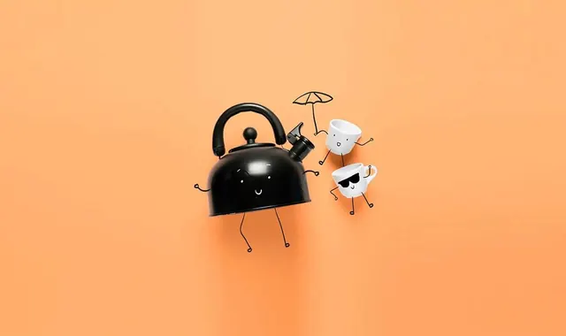 Illustrated Character with Umbrella